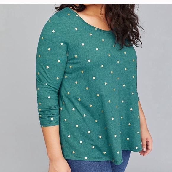 Lane Bryant Tops - GOLD FOIL PRINT TOP BY LANE BRYANT